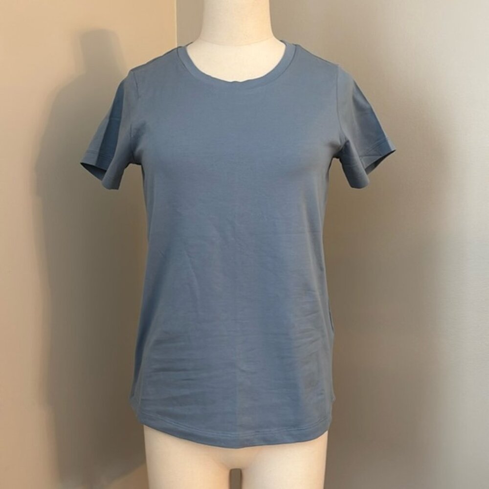 Fat Face Organic Cotton Belle Blue Short Sleeve Tee - Light Blue Sz2